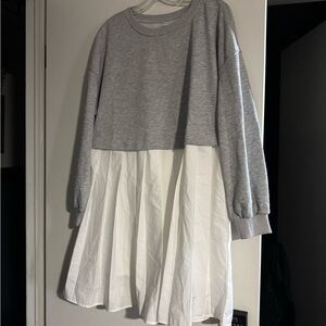 Gray and White Women's Dress